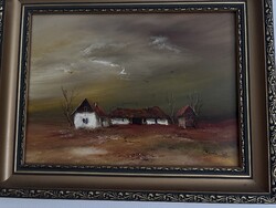 Eladó Benda olaj festmény  falusi tájkép!