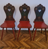 Festett, faragott, öt darabos népi étkező garnitúra 1939-ből