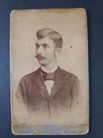 Antik fotó  Schmidt Ede fényképésztől fiatal úr portréja 1900 körül