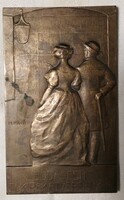 Jelzett Murányi Gyula bronz plakett Budapesti II. Kirakatverseny 1911. / 6x10 cm