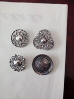 4 db retro iparművészeti  ezüstözött réz ötvös  bross / kitűző