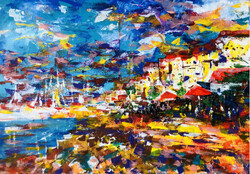 Umagi naplemente art by Konrad Biro 60x85  cm olaj, vászon.A festmény magáért beszél!