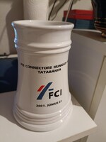 Fehér mázas kerámia sörös krigli