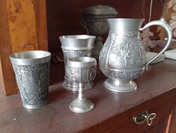 Ón kehely,pohár, kancsó Zinn