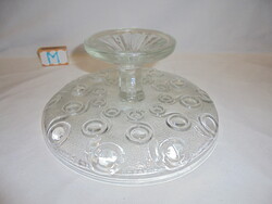 Régi üveg talpas tortatál