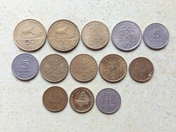 Görögország 13 db Különböző Érme 1,2,5,10,20,50 Drachma 1966-1992