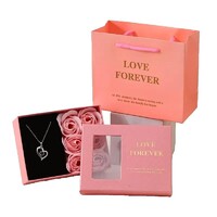 925 Tiszta Ezüst Hold Köves Szív Alakú Medál Nyaklánc Szappanrózsa Ékszerdoboz 1 Pár Fülbevalló Új!