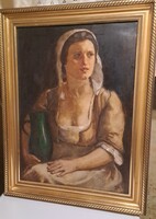 Józsa Károly(1872-1929)  Hölgy kancsóval