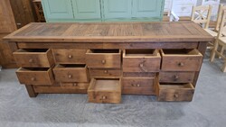 Multi-drawer chest of drawers, solid wood, rustic reclaimed material