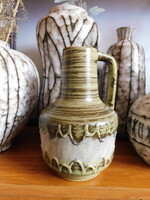 Veb Haldensleben mid century kerámia váza 20 cm