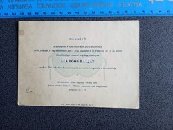 ZA643.63 VASAS Sport Kör DISZ osztálya- 1956  Meghívó - Álarcos bál