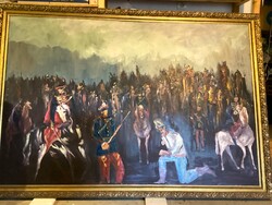 Gábri Albert ."A CSATA" című hatalmas 1965 ben készült alkotása! Azonnal falra akasztható állapotban