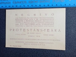 ZA645.4 Meghívó   Protestáns teára -Konkoly Tibor-  1947 -Protestáns Árvaegylet  Budapet  Bristol