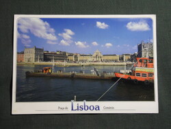 Képeslap,Portugália,Lisboa,Lisszabon,kikötő,hajóállomás,városi látkép,részlet,1998-
