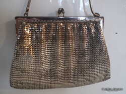 EZÜSTÖZÖTT - RETIKÜL - ESETLEG EZÜST - 18 x 2 cm + 15 cm FÜL - RÉGI - HIBÁTLAN