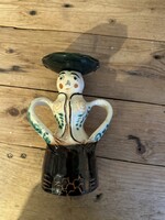 Karcagi Kántor Sándor által készített ember alakú gyertyatartó. 18cm