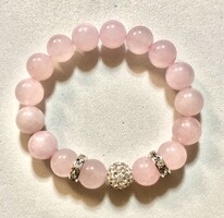 Rózsakvarc karkötő rugalmas sztreccs szálon