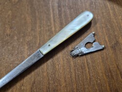 Antik levélbontó kés zsinórvágóval