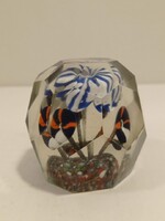 Vintage Muranói csiszolt üvegkristály levélnehezék