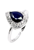 925 ezüst zafír gyűrű 58