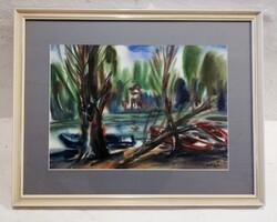 PETKES JÓZSEF (1928-2016) - LADIKOK I-II-III. (akvarell)