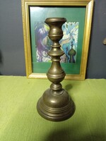 19.sz.-i bronzírozott ón gyertyatartó