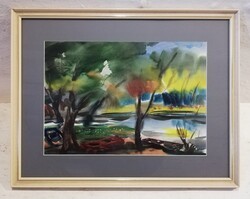 PETKES JÓZSEF (1928-2016) - LADIKOK I-II-III. (akvarell)