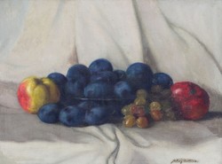 Molnár Z János: Gyümölcsök (Csendélet szilvával, szőlővel és gránátalmával)