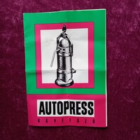 Autopress kávéfőző használati utasítás 1973-ból