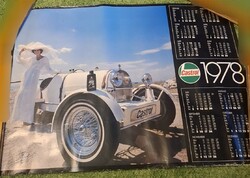Castrol olaj reklám plakát 1978-ból, 83 x 58 cm. Szép állapotban