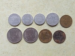 Románia 9 db 20,50,10,500,1000,5000 Lej Lei 1991-2002