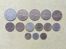 Románia 14 db Különböző Érme 5,15,25 Bani 1,3,5 Lej Lei 1960-1982