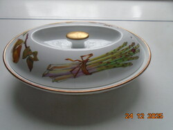 Royal Worcester gyümölcs mintás ovális,sütőben használható tál fedővel