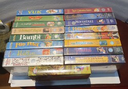 Retro mese VHS kazetták számolatlanul 80%-ban fóliásak bontatlanok videómagnó