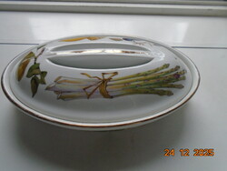 Royal Worcester Gold FLAMEPROOF PORCELAIN Eversham TŰZÁLLÓ kupolás SÜTŐTÁL