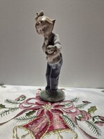 Lladro Nao minőségi Spanyol porcelán - Lányka babájával