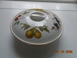Royal Worcester Eversham FLAMEPROOF PORCELAIN sütőtál TŰZÁLLÓ porcelánból gyümölcsmintákkal