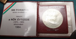 500 forint Nők Évtizede 1984 BP MNB tokban