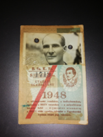 Bp. Székesfővárosi Közlekedési Rt. bérlet 1948     P