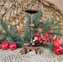 Réz vagy bronz medvés gyertyatartó