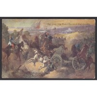 Magyarország,Kárpáti téli hadjárat - Egy orosz üteg Honvédhuszárok által támadva 1915