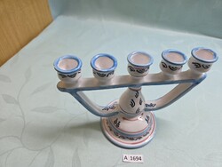 A1694 Habán jellegű kerámia gyertyatartó 24x12 cm