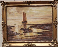 ÚJ AKCIÓ!!  (Gulácsy Lajos) Szignózott  festmény , álomszép Blondel keretben