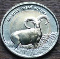 Törökország emlék bimetál 1 líra 2015 (Anatóliai muflon)