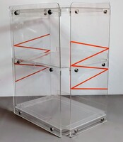 Űrkorszaki Italy átlátszó plexiglass  polc éjjeliszekrény ALKUDHATÓ