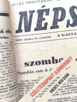 1959 október 8  /  Népszabadság  /  Újság - Magyar / Napilap. Ssz.:  29862