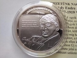 Magyarország Nemzetünk nagyjai Ady Endre .333 Ezüst Érem PP