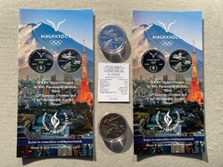 2021 Tokio Olimpia 10000+2000 Forint ezüst-színesfém emlékérme pár, certivel, prospektussal