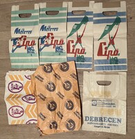 Papir reklámszatyrok/ zacskók csomagoló papirok az 1970-es évekből
