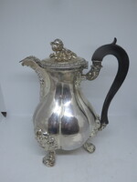 Francia ezüst kávés kanna fa nyéllel